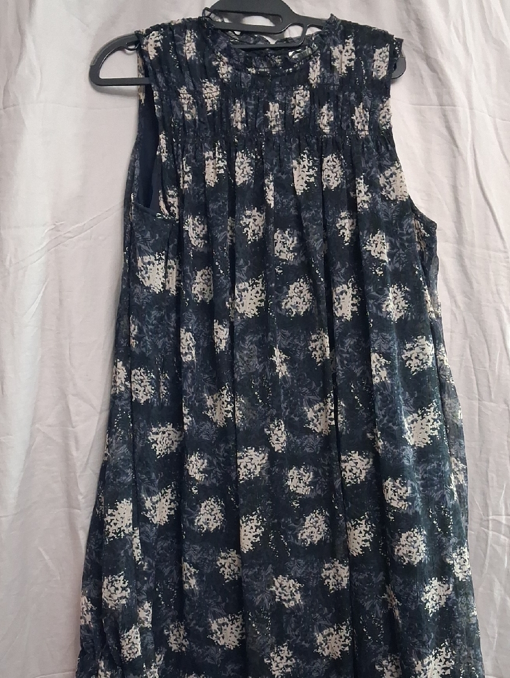 Joie Navy and White Sleeveless Midi Dress